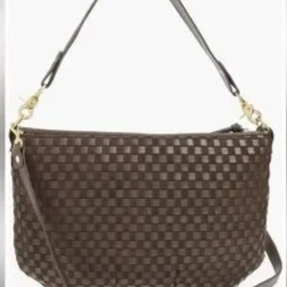 Clare V Moyen Messenger Bag Brown Woven - Picture 2 of 8